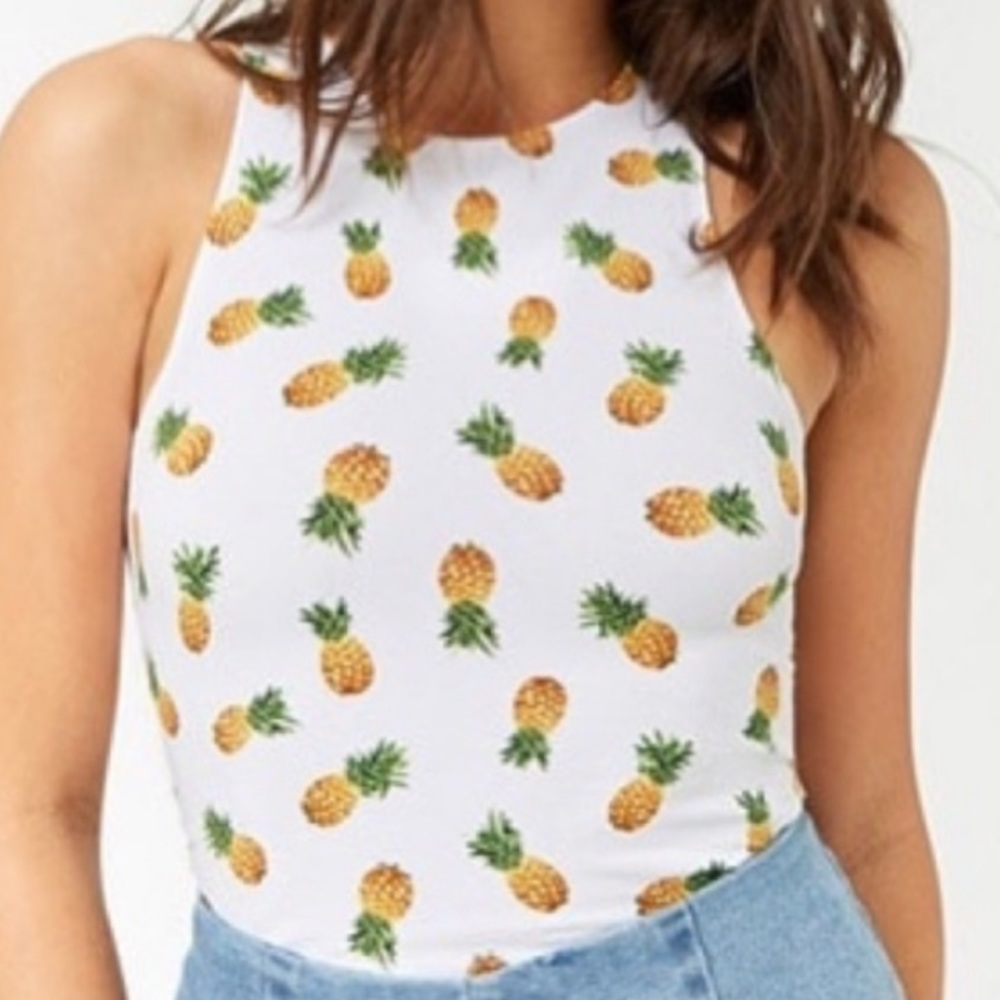 Pineapple Crop Top Tank Forever 21